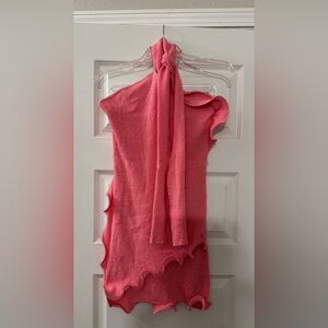 Pink Sleeveless Knit Dress